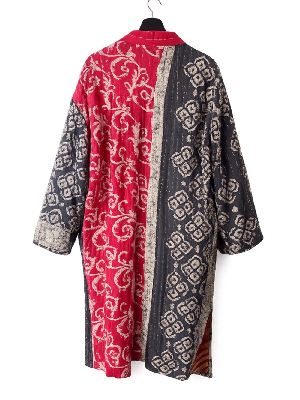 Reversible Kantha Kimono Jacket Organic Cotton Handmade Patchwork Quilted Jacket - Picture 4 of 4